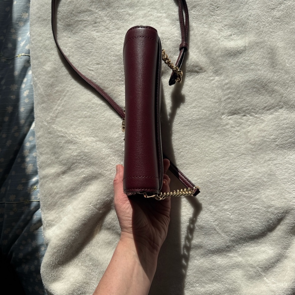 Michael Kors Burgundy Crossbody Bag with Gold Chain - Picture 8 of 12